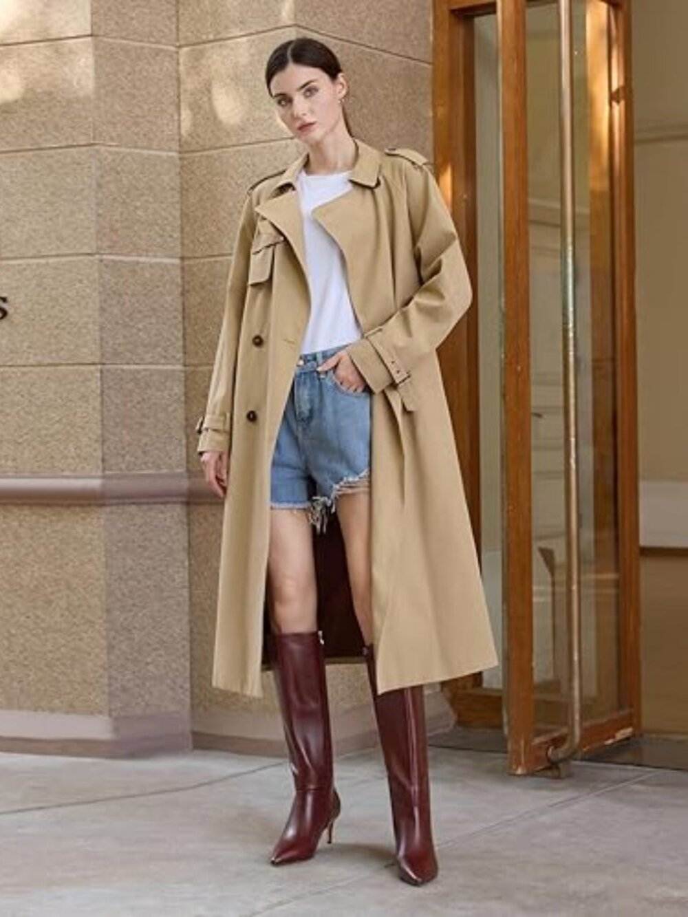 Knee High Boots for Women - Pointed Toe Kitten Heel & Crocodile, Side Full Zipp - Picture 2 of 8